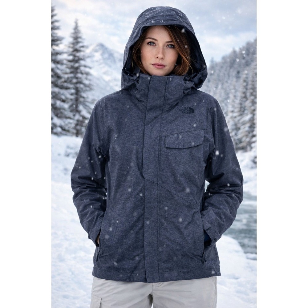 The North Face Helata Triclimate Blue/Gray Winter Jacket (women's large) - Picture 1 of 9